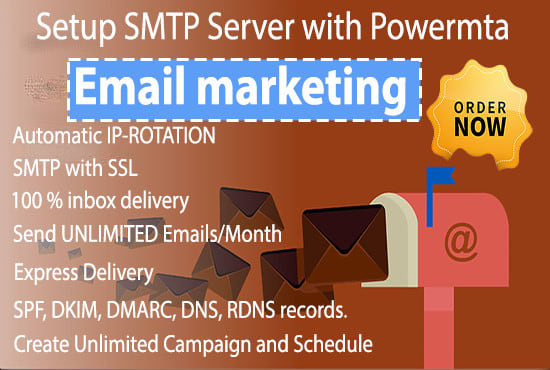 Gig Preview - Setup SMTP server with powermta and mailwizz for email marketing