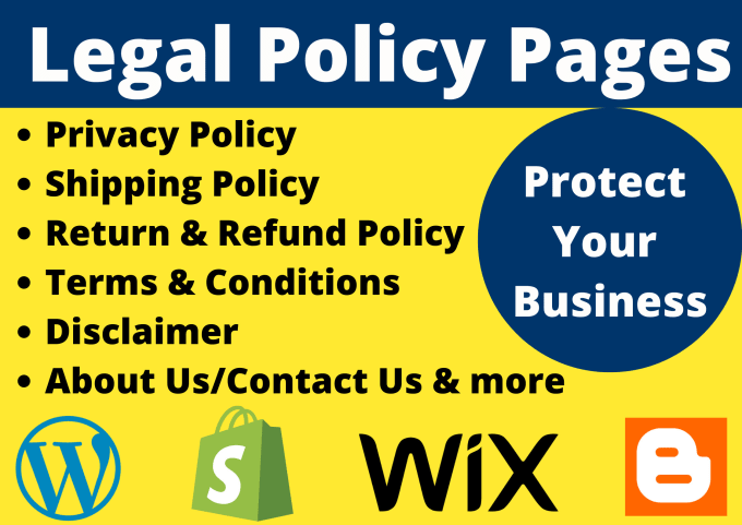 Bestseller - write policy pages, gdpr privacy policy, shipping policy and return policy