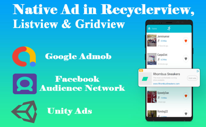 Gig Preview - Integrate native ads within recyclerview, listview in your android studio apps