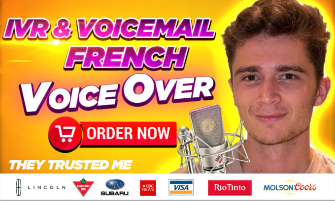 Gig Preview - Record an IVR and voicemail male french professional voice over,  corporate