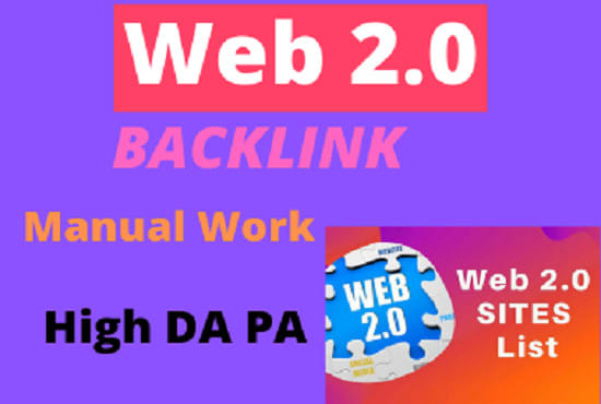 Gig Preview - Manually make 80 web 2 0 backlinks to high da pa website