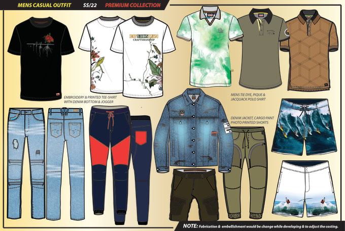 Gig Preview - Design all types of menswear clothing