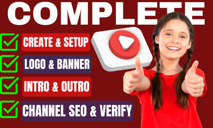 Gig Preview - Create and setup youtube channel with logo, anime banner, intro, outro, SEO