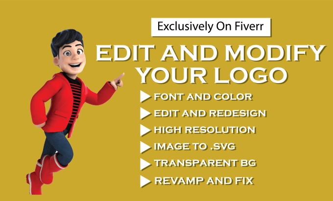 Gig Preview - Redesign edit modify color change and vectorize your logo