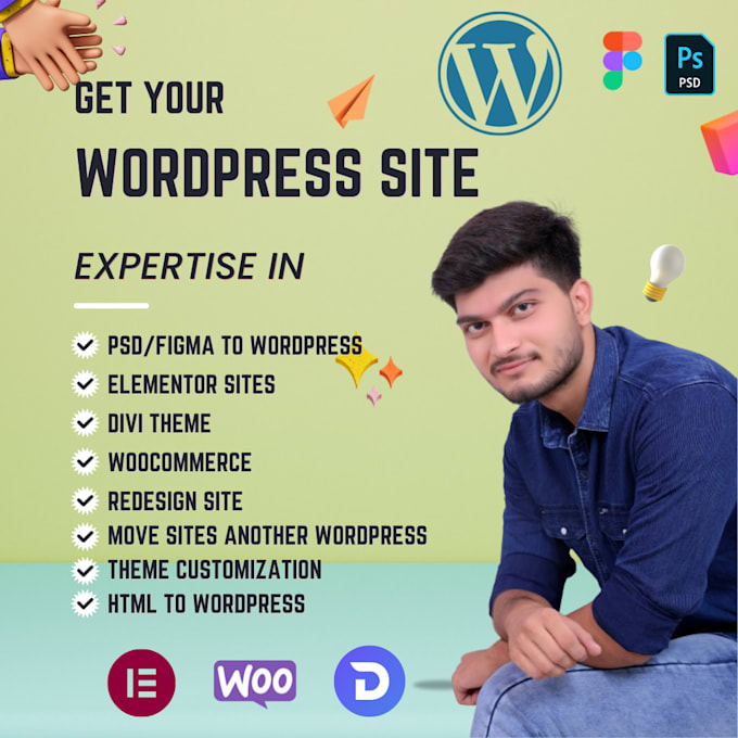 Gig Preview - Wordpress  woocommerce yoast SEO  elementor  acf divi