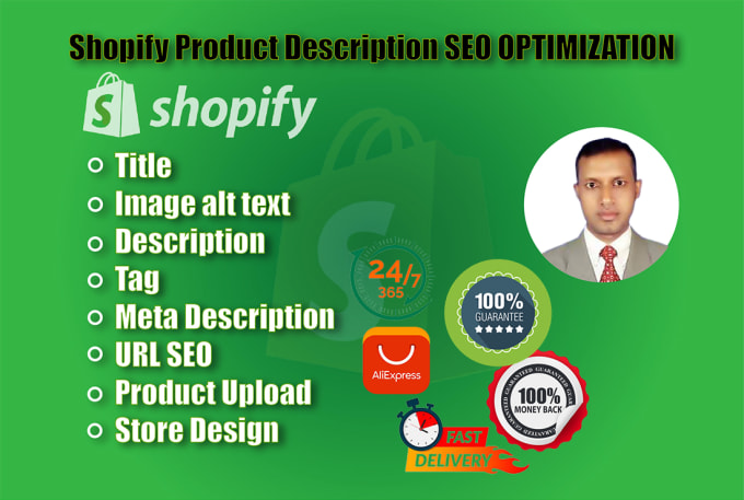 Gig Preview - Write awesome shopify product descriptions, SEO title