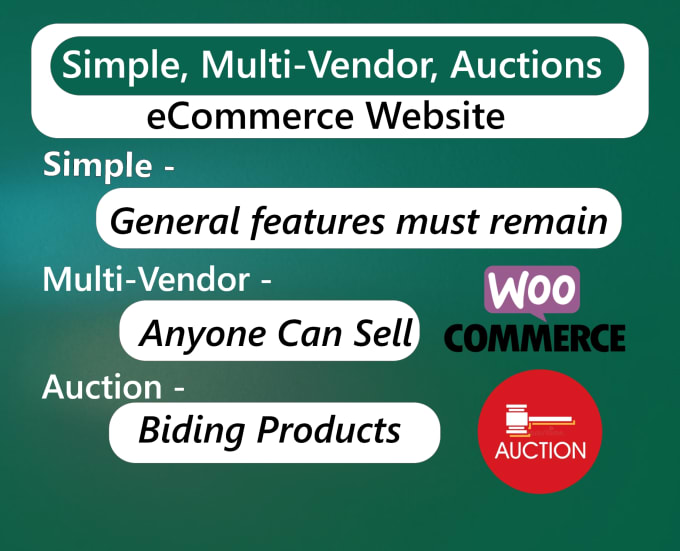 Gig Preview - Build simple, multi vendor, auctions ecommerce website