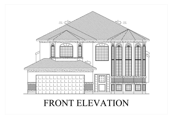 Gig Preview - Draw 2d floor plan with elevation in autocad