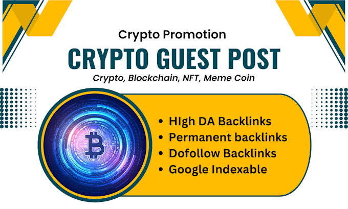 Gig Preview - Write and publish guest post on crypto, blockchain, nft, ico, token, coins blogs