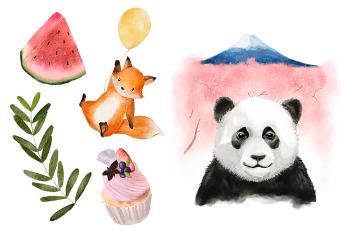 Bestseller - do watercolor illustrations and cliparts