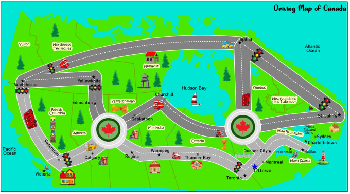 Gig Preview - Draw driven map of canada or USA