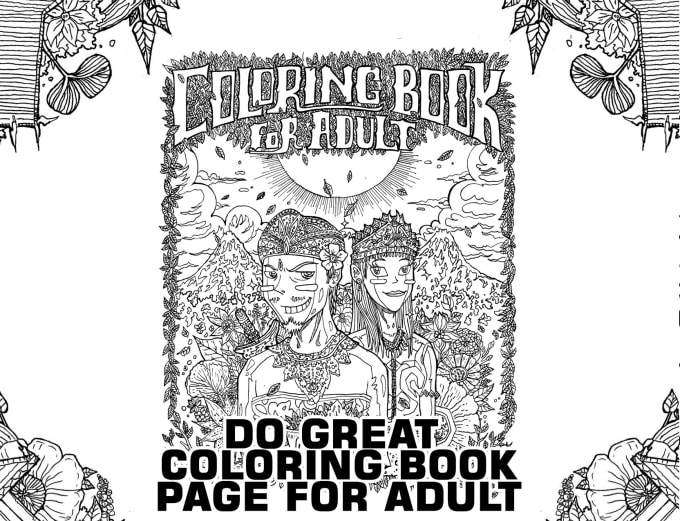 Gig Preview - Do great coloring book page for adult