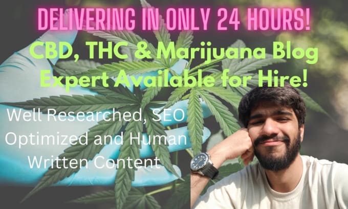 Gig Preview - Produce well researched cbd thc and marijuana blog content for you