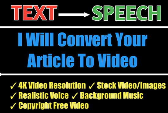 Gig Preview - Convert article to video with voiceover