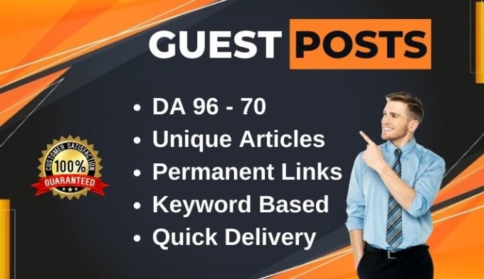 Gig Preview - Write and publish high da guest post, guest post backlink