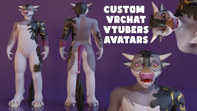 Gig Preview - Do 3d furry or anime vtuber, vrchat avatar character model