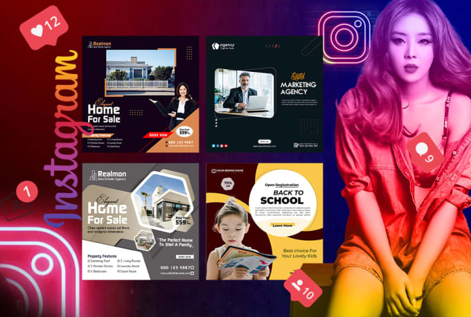 Gig Preview - Do amazing instagram social media post design in 6 hour