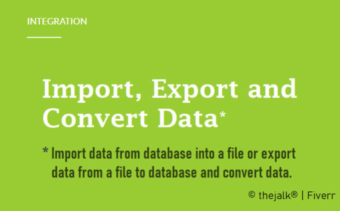 Gig Preview - Import export and convert data