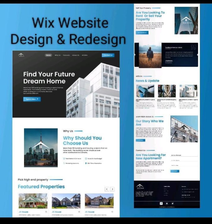 Gig Preview - Wix development, wix website design or redesign wix website