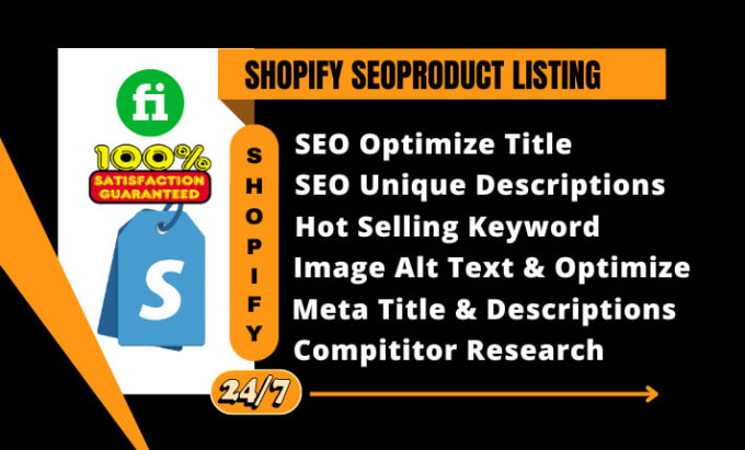 Gig Preview - Write shopify SEO product description and title