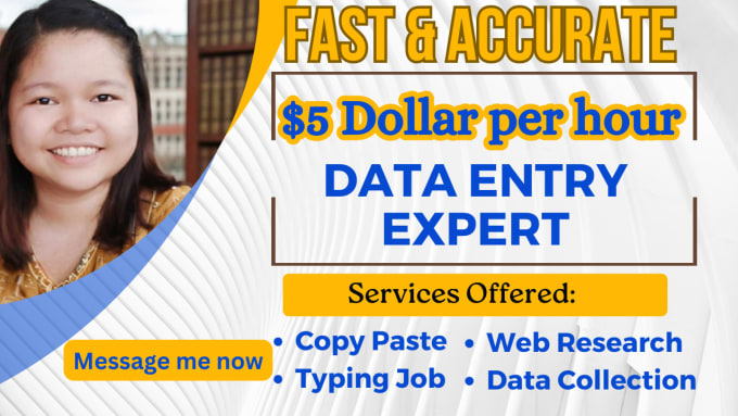 Gig Preview - Do fast and accurate data entry, copy paste and web research