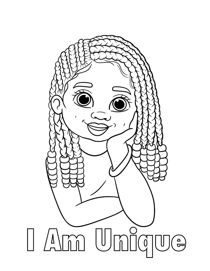 Gig Preview - Do coloring book pages affirmations, career colouring for african american kids