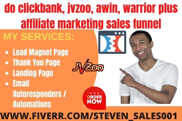 Gig Preview - Do clickbank, jvzoo, awin, warrior plus affiliate marketing sales funnel