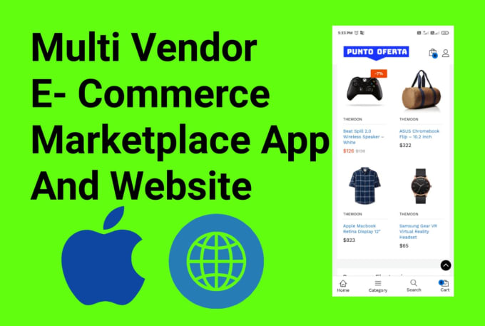 Gig Preview - Multi vendor e commerce marketplace website and app