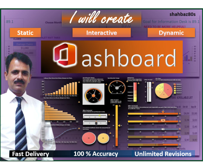 Gig Preview - Create an interactive dynamic  dashboard using ms excel