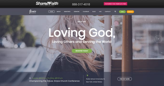 Bestseller - do professional church website with live streaming