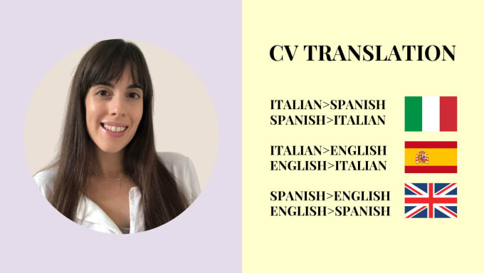 Gig Preview - Translate your CV into english, italian or spanish