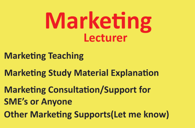 Gig Preview - Teach you any part of marketing with practical examples