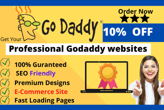 Gig Preview - Design or redesign stunning  godaddy website or godaddy ecommerce store