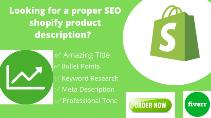 Gig Preview - Write catchy shopify product description with proper seo