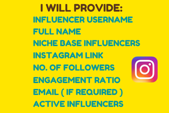 Gig Preview - Find best instagram influencer for your online business