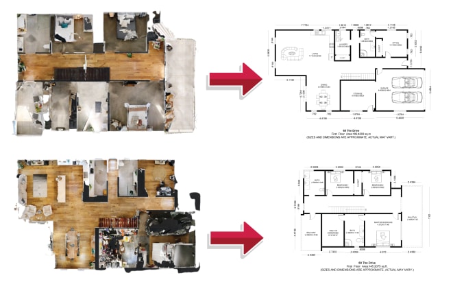 Bestseller - redraw 2d floor plans from matterport virtual tour and sketch