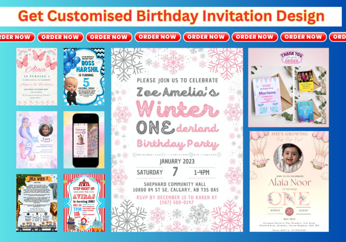 Gig Preview - Design happy birthday invitation, digital greeting card