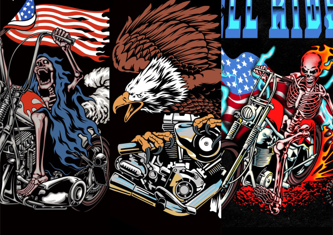 Gig Preview - Create motorcycle design illustration logo and tshirt