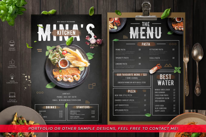 Gig Preview - Design an modern food menu, original digital restaurant  menu