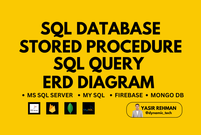 Gig Preview - Write any query, stored procedure, and design database for mssql and mysql