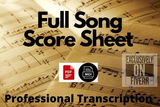 Gig Preview - Transcribe full song to lead sheet or sheet music