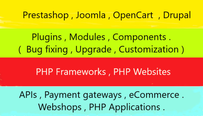 Gig Preview - Develop customize upgrade prestashop , joomla ,  PHP websites , plugins