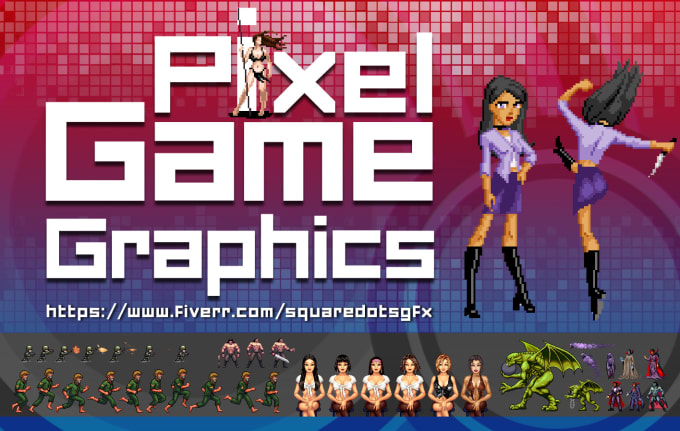 Gig Preview - Create pixel character, animation, UI elements, objects