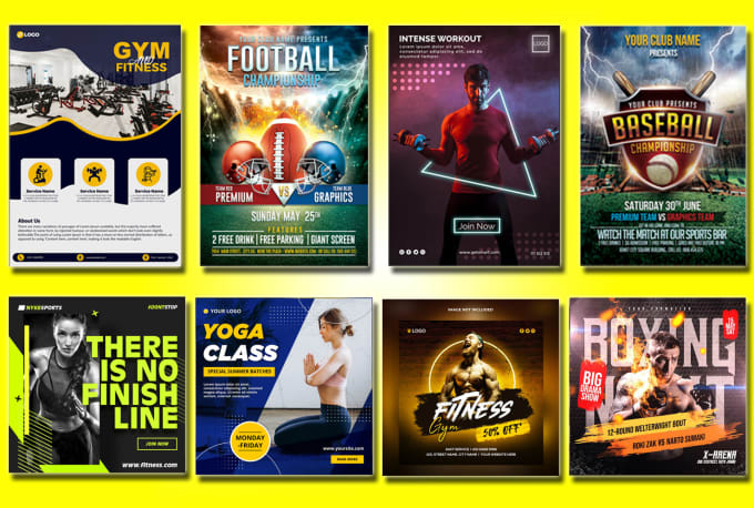 Gig Preview - Design sports, fitness flyer, gym flyer, football flyer