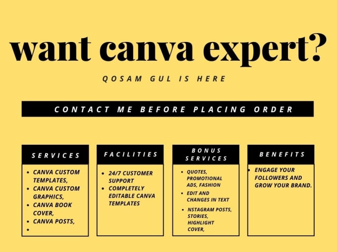 Gig Preview - Be your canva expert and custmize posts