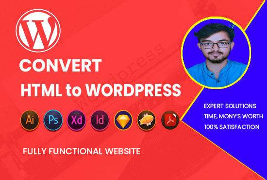 Gig Preview - Create html to wordpress modern website