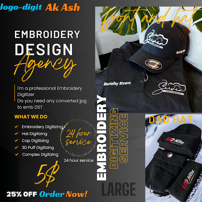 Gig Preview - Do embroidery digitizing 1 hour