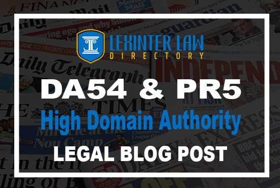 Gig Preview - Publish da54 legal niche guest blog post