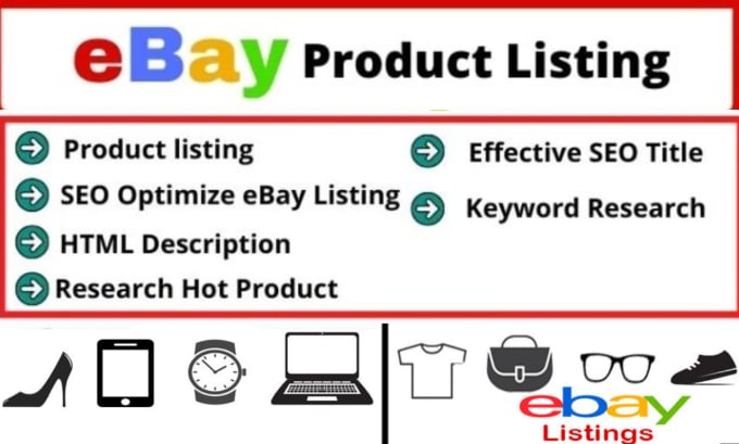 Gig Preview - Do SEO product listing ebay, poshmark, mercari, ebay lister