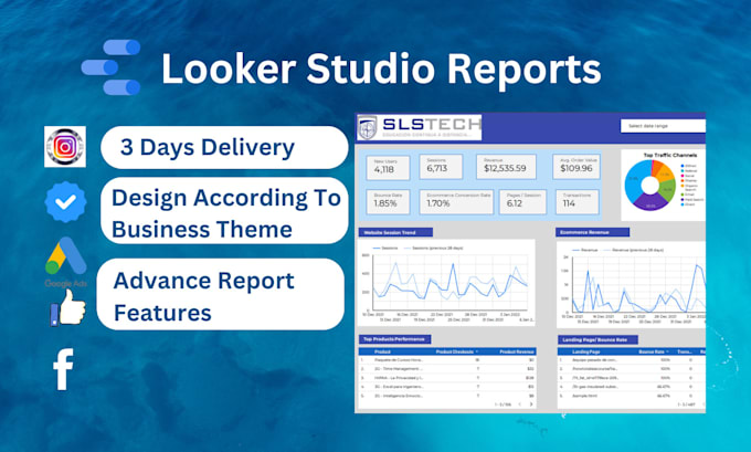 Gig Preview - Create looker data studio reports for your data